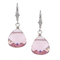   Charming Life   . (Charming Life Sterling Silver Pink Crystal Briolette Earrings)