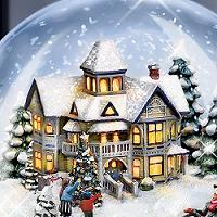 Музыкальный снежный шар с подсветкой, сделанный по мотивам картин  Томаса Кинкейда.