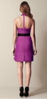 Garza Halter Dress with Asymmetrical Pleated Front.