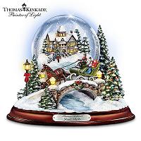 Музыкальный снежный шар с подсветкой, сделанный по мотивам картин  Томаса Кинкейда. (Thomas Kinkade Jingle Bells Illuminated Musical Christmas Snowglobe by The Bradford Exchange.)