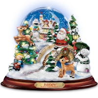 Музыкальный снежный шар с олененком Рудольфом. (Rudolph The Red-Nosed Reindeer Illuminated And Musical Snowglobe by The Bradford Exchange)